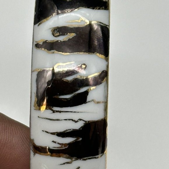 Vintage Millie Savage Porcelain CLOISONNÉ Enameled Bangle Bracelet 7.5" Rare - Picture 3 of 5